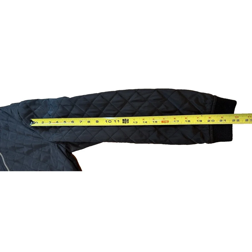 Levi's Mens Diamond Quilted Black Full Zip Bomber Jacket Size M